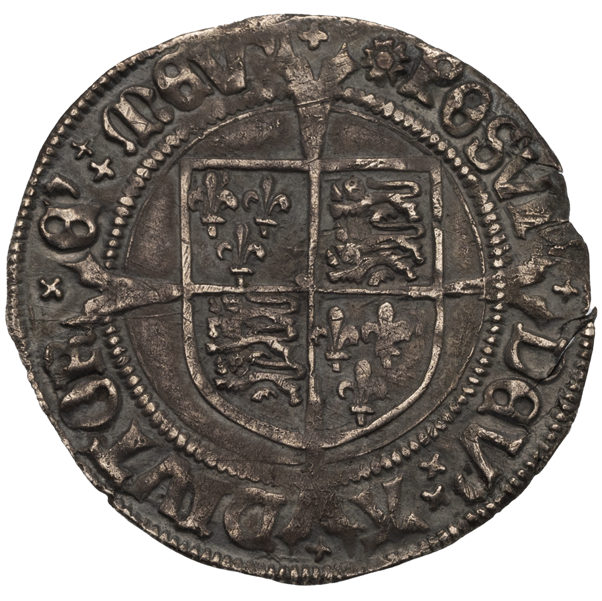 1509-1526 King Henry VIII  silver Groat with rose mintmark and Laker bust D, (S 2337D). Obverse: ... - Image 2 of 2