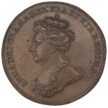 1702 Anne bronze medal celebrating the capitulation of towns on the River Meuse (Eimer 396). Obve...