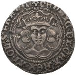 1422-1430 King Henry VI Annulet Issue silver Groat, struck at Calais, annulets by neck (S 1837). ...