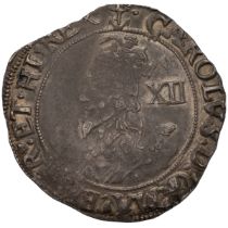 1638-1639 Charles I Tower under the King silver Shilling with anchor mintmarks (S 2797). Obverse:...