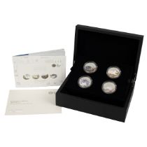 2016 Portrait of Britain silver proof £5 coin set with colour printed detail from The Royal Mint....