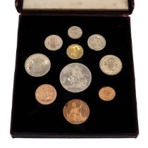 1951 Festival of Britain King George VI ten-coin proof specimen set in the original Royal Mint bo...