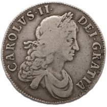 1668 King Charles II silver Crown with second bust and 'VICESIMO' to the edge (S 3357, ESC 36). O...