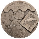 1893-1993 Primer Centenario FNMT Royal Mint of Spain 100th anniversary silver medal. Obverse: col...