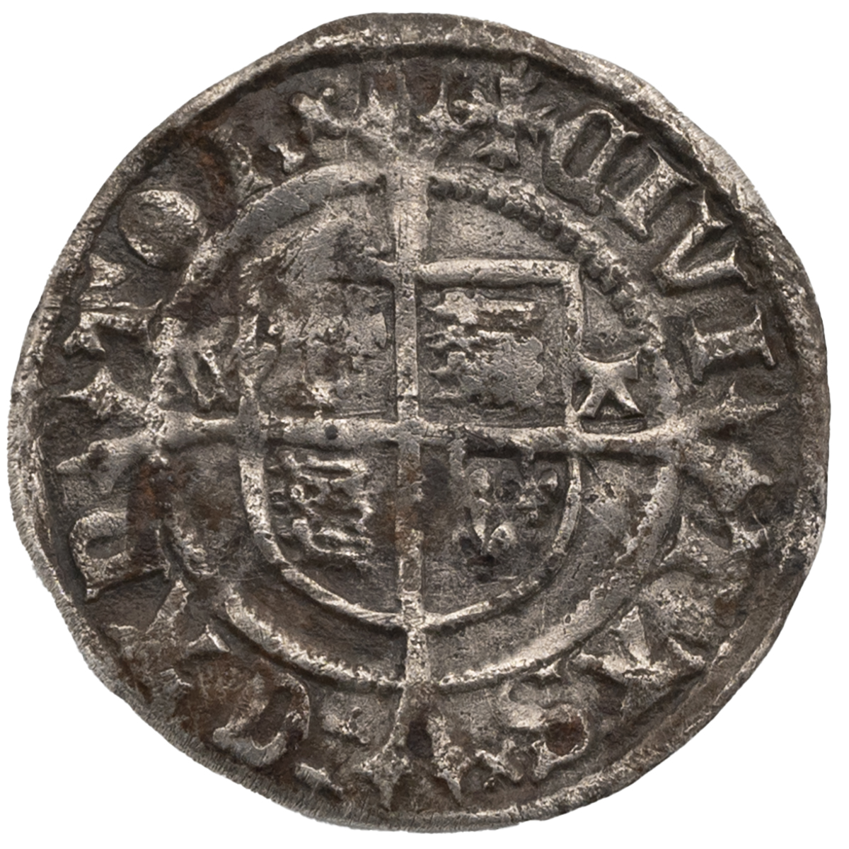 1526-1532 Henry VIII silver Halfgroat Canterbury mint coin with cross patonce mintmark (S 2543). ... - Image 2 of 2
