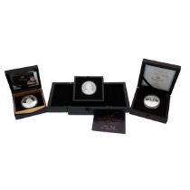 Three (3) modern 999 silver proof collectable coins and medals in original packaging. Includes (1...