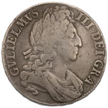 1696 King William III silver Crown with third bust and 'OCTAVO' to the edge (S 3472, Bull 1004). ...