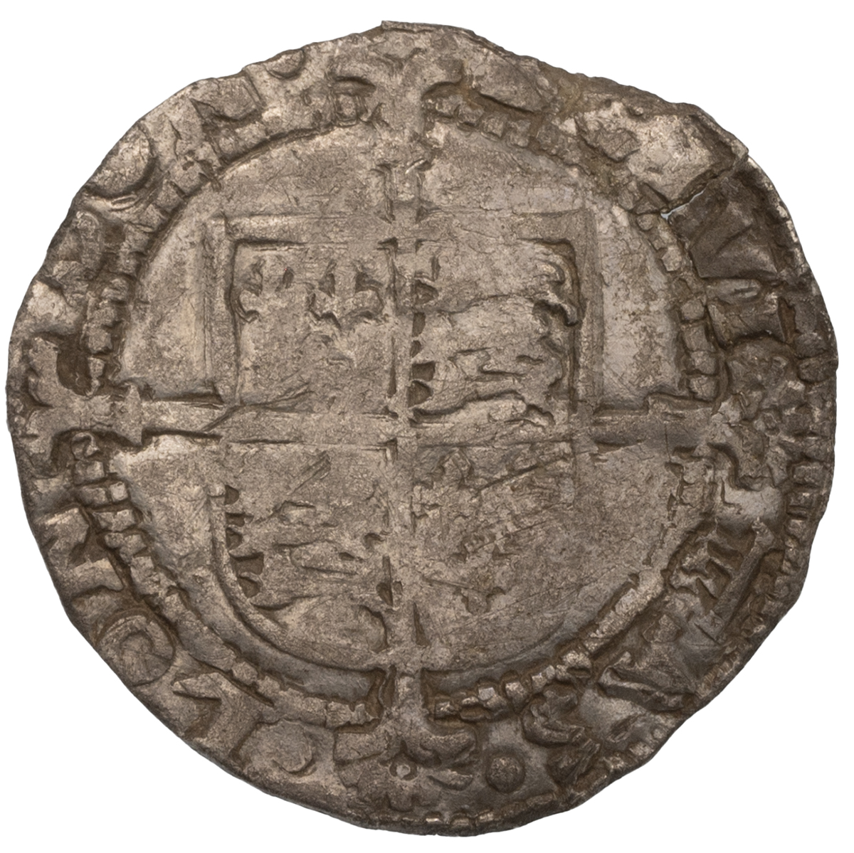 1547-1551 Edward VI in the name of Henry VIII silver Southwark mint Groat with roses in forks (S ... - Image 2 of 2