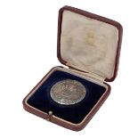 1911 Edward Prince of Wales silver Investiture medal, official Royal Mint issue in its box (Eimer...