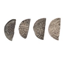 Four (4) cut hammered silver half Pennies, including an unusual 1288-1294 John I of Brabant examp...