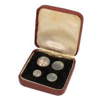 1896 Queen Victoria Widowed Head Maundy Money four-coin set with blue toning in a presentation bo...
