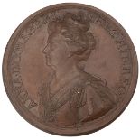 1708 Queen Anne Battle Of Oudenarde bronze Medal by John Croker (Eimer 433). Obverse: left-facing...