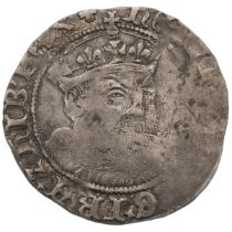 1547-1551 King Edward VI posthumous Henry VIII issue, Bristol, TC mintmark (S 2407). Obverse: bea...