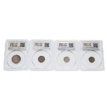Four (4) PCGS graded Queen Victoria Straights Settlements (British Malaysia) silver coins. Includ...