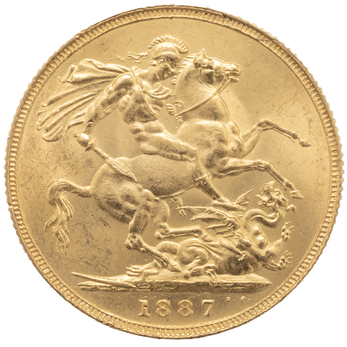 1887 Queen Victoria 'Jubilee Head' London Mint gold Sovereign (S 3866). Obverse: Joesph Edgar Boe... - Image 2 of 2