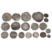 Nineteen (19) mixed silver hammered English and Irish coins, a range of dates, denominations and ...