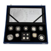 2006 Elizabeth II 80th birthday silver proof 13-coin Royal Mint set including Maundy Money. Inclu...