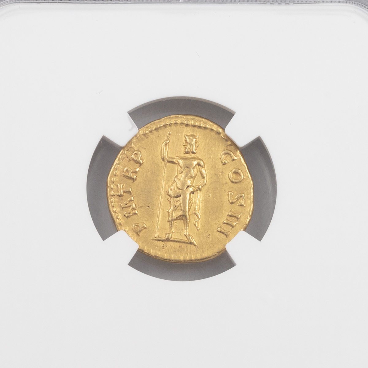 117-138 AD Roman Empire, Hadrian AV gold Aureus with Janus graded XF by NGC Ancients (RIC 509). O... - Image 4 of 4