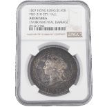 1867 Hong Kong Mint Queen Victoria 'City Hall' medallic silver Dollar graded AU DETAILS by NGC. O...