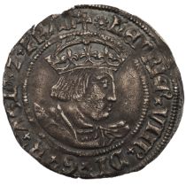 1509-1526 King Henry VIII  silver Groat with rose mintmark and Laker bust D, (S 2337D). Obverse: ...