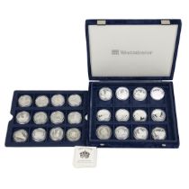 2001 Gibraltar Queen Victoria 24-coin silver proof Crown set from Westminster Mint. Includes twen...