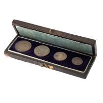 1901 Queen Victoria final Maundy Money silver four-coin set in a contemporary box. Includes (1) 1...