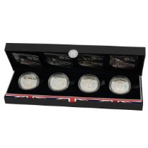 2009-2012 Countdown to London Olympics four-coin silver proof £5 set in Royal Mint box. Includes ...