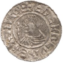 978-1016 Æthelred II silver Penny, Eadsige on London, crux type (S 1148, North 770). Obverse: bar...