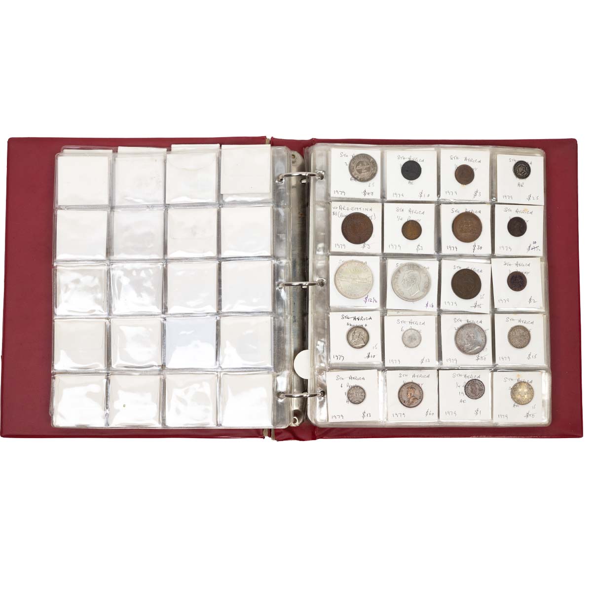 Large folder of 19th and 20th-century coins and tokens in base metal and silver. Includes coins f... - Image 2 of 5