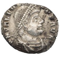 364-378 AD Valens silver AR Siliqua, Lugdunum (Lyon) mint (Sear 19662). Obverse: draped and cuira...