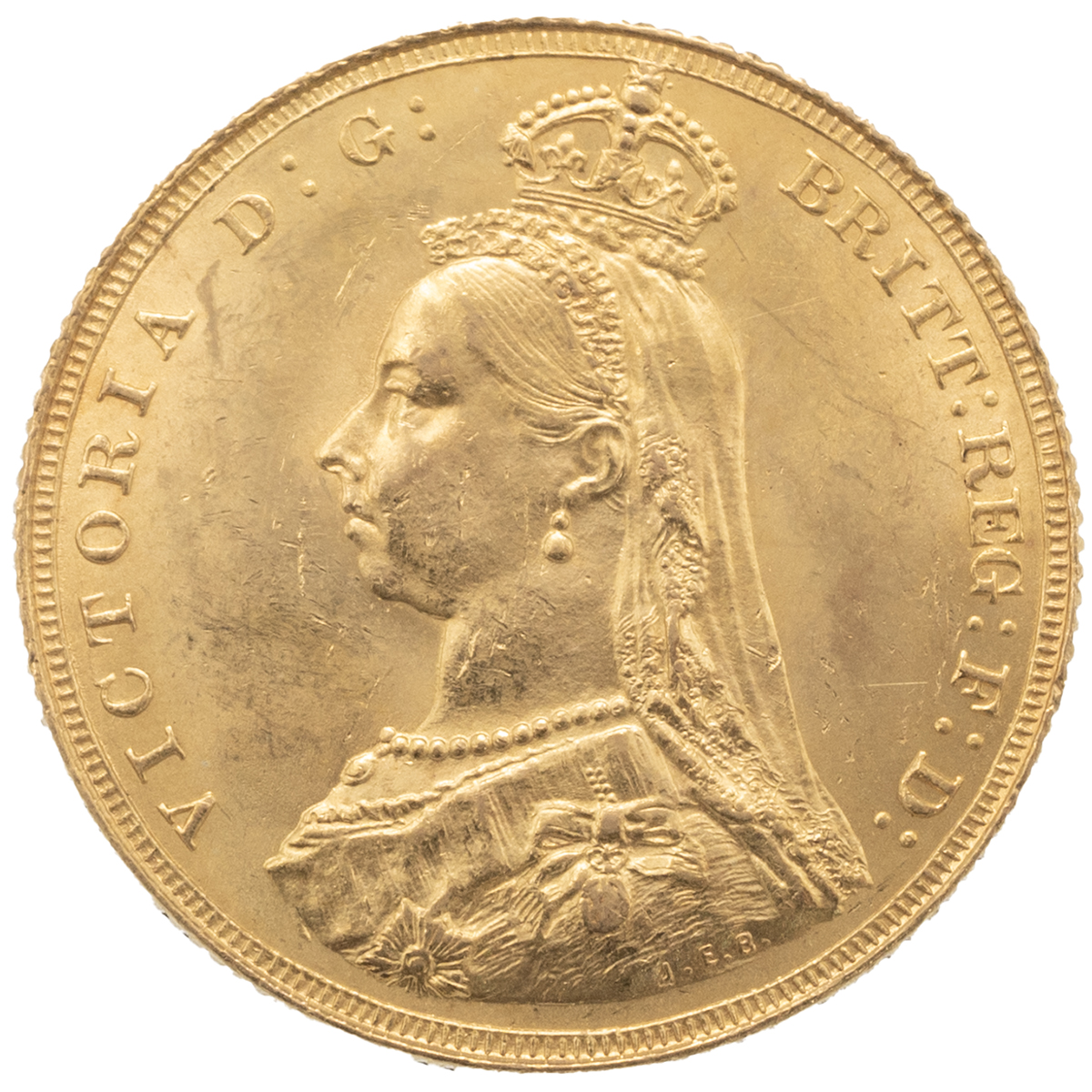 1887 Queen Victoria 'Jubilee Head' London Mint gold Sovereign (S 3866). Obverse: Joesph Edgar Boe...