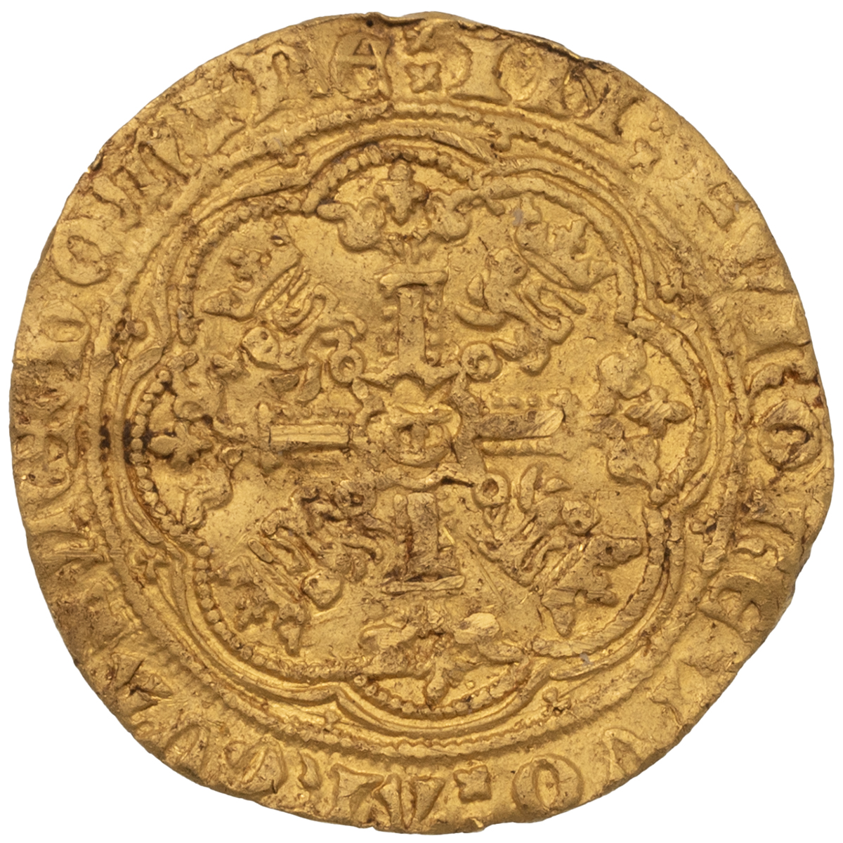 1361 King Edward III, transitional treaty period hammered gold Half Noble (S 1500, North 1223). O... - Image 2 of 2