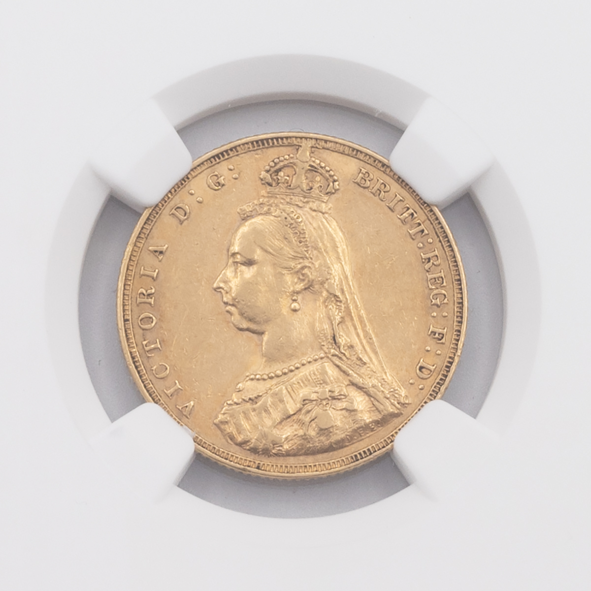 1887M Melbourne gold 'Hooked J' Sovereign graded AU 55 by NGC (Marsh 131B, S 3867). Obverse: 'Jub... - Image 3 of 4