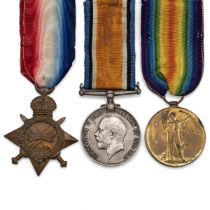 Medals (3) of S-6875 Private Frederick Haydon of the Rifle Brigade. 1914-1915 Star, British War M...