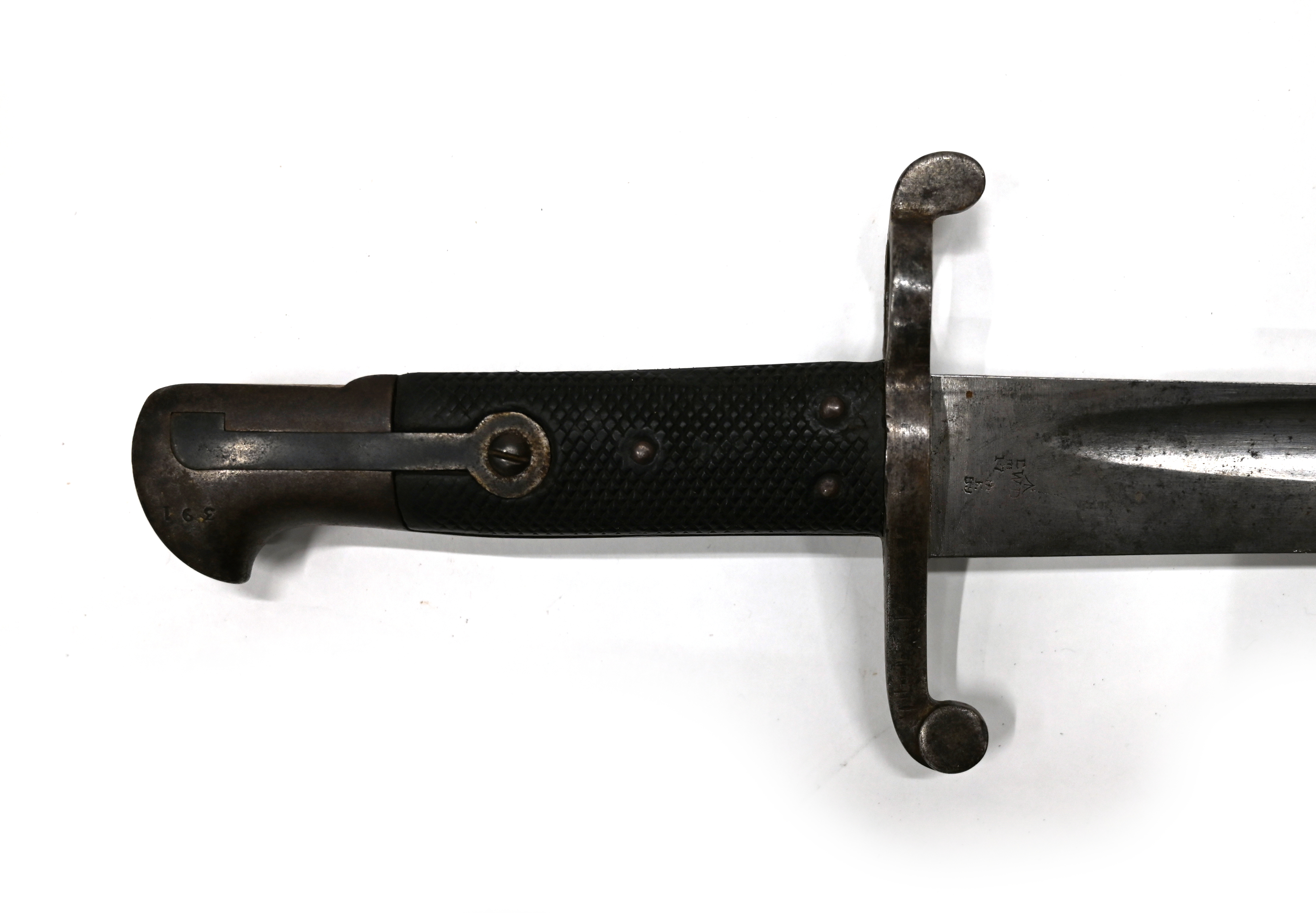 Three (3) British bayonets. Includes (1) 19th-century Brown Bess socket bayonet, (2) WW2-era Brit... - Image 5 of 5
