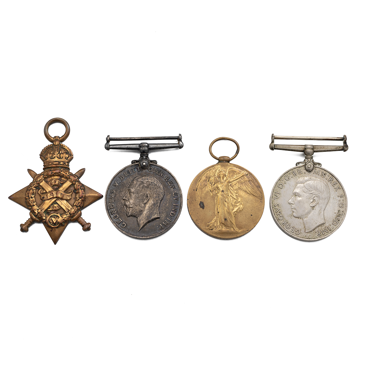 Medals (4) of G-4540 (38724) Private John Merrick of the Queen's Regiment. 1914 Star, British War...