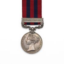 India General Service Medal 1854-1895 with clasp 'Burma 1887-89' of 593 Private C. Lee of 2nd Bat...