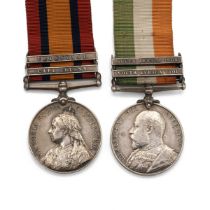 Medals (2) of 3657 Corporal W. Dunn of the Yorkshire Regiment. Queen's South Africa Medal with cl...