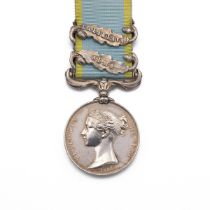 Crimea Medal with clasps 'Balaklava' and 'Alma' of 3158 Alexander Carruthers of the 79th Cameron ...