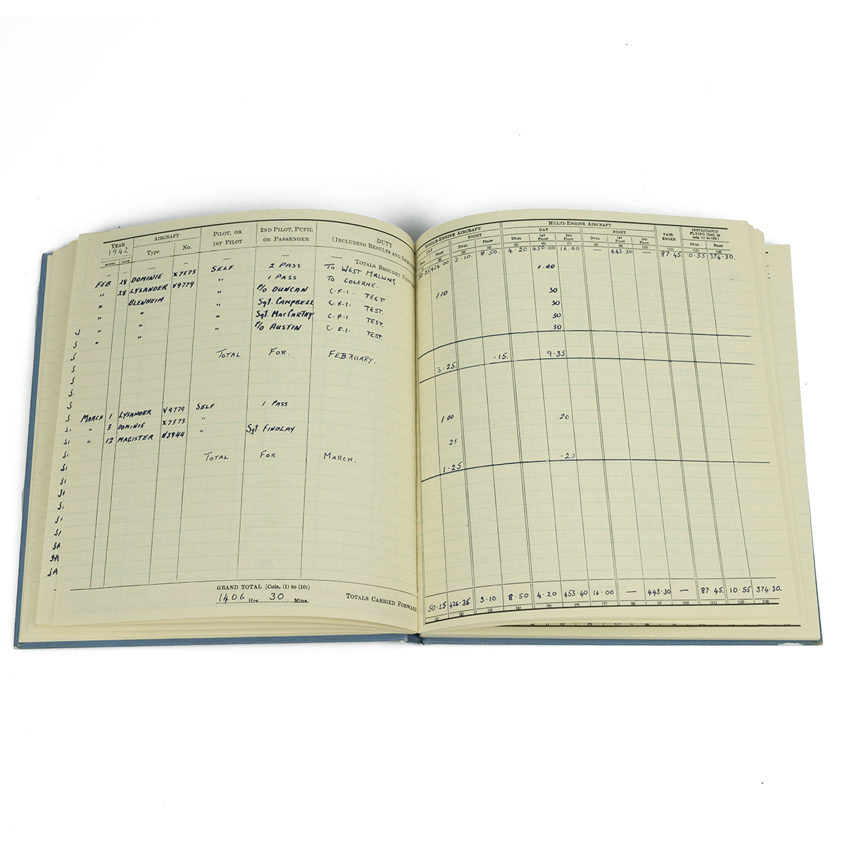 Wing Commander Guy Gibson's Royal Air Force Pilot's Flying Log Book No.2' facsimile, printed in 1... - Image 3 of 3