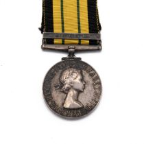 ERII Africa General Service Medal 1902-1956 with clasp 'Kenya' of 7888 Private A. Nzukt of the Ea...