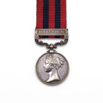 India General Service Medal 1854-1895 with clasp 'Burma 1889-92' of 45806 Gunner C. Colvin of No....