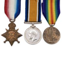 Medals (3) Of 19286 Private Percy James Stone of the Wiltshire Regiment. 1914-1915 Star, British ...