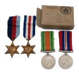 Medals (4) of W.R. Parnell of R.A.S.C. & A.C.C. To be sold with a box. 1939-1945 Star, France & G...
