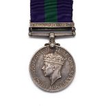 GVI General Service Medal 1918-1962 with clasp 'Palestine 1936-39' of KX.78713 Stoker. F.J. Fay R.N.
