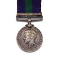 GVI General Service Medal 1918-1962 with clasp 'Palestine 1936-39' of KX.78713 Stoker. F.J. Fay R.N.