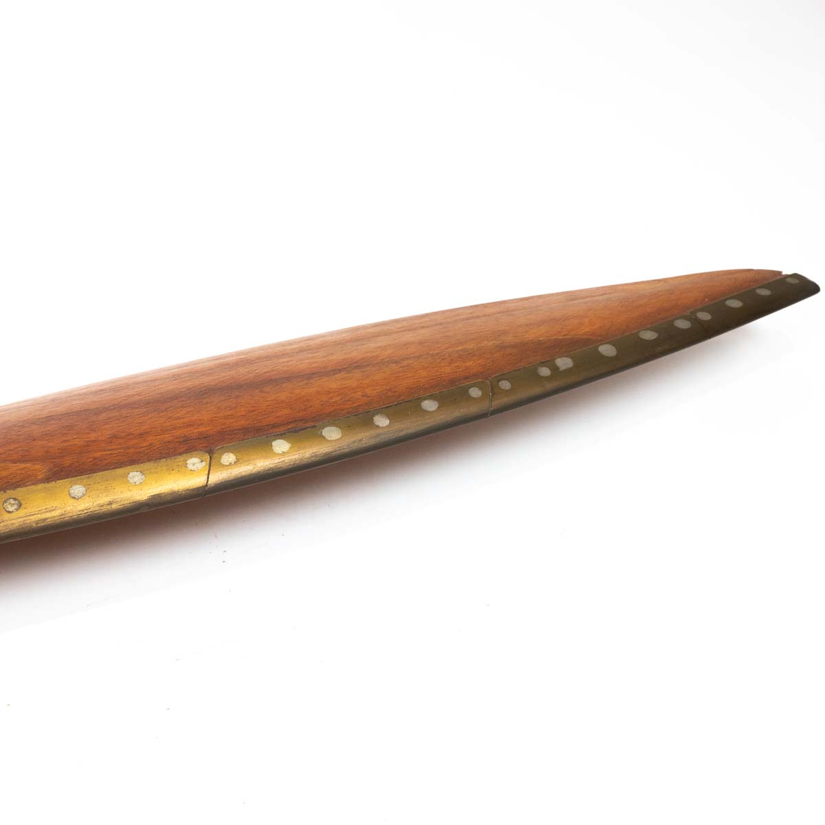 De Havilland Gipsy Moth wooden Propellor blade, dated December 1947. Teak body with brass tipped ... - Image 3 of 3