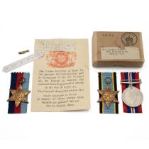 Medals (3) of Flt. Lt Gerald Wilton R.A.F. 1939-1945 Star, Air Crew Europe Star, and 1939-1945 Wa...