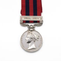 India General Service Medal 1854-1895 with clasp 'Burma 1885-7' of 424 Private J. Kelly of 2nd Ba...
