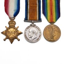 Medals (3) of 23435 (61580) Private Arthur William Buckingham R.A.F. 1914-1915 Star, British War ...